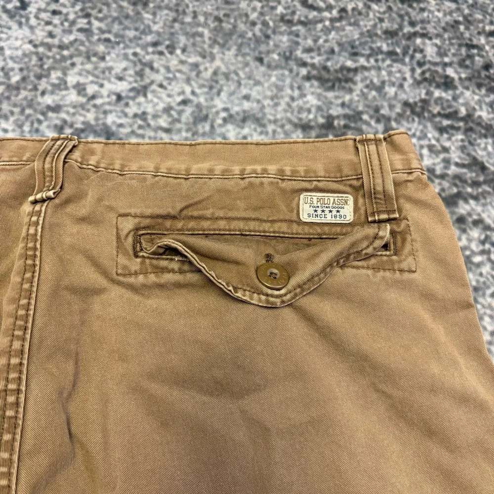 U.S. Polo ASSN Cargo Shorts Mens 38 Brown Baggy Utility Outdoor Skater Y2K